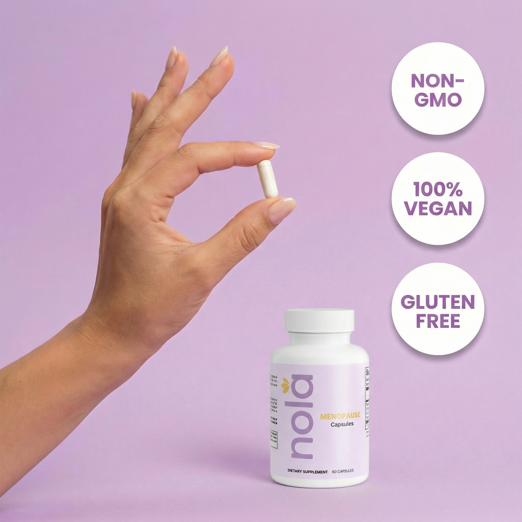Hand holding capsule